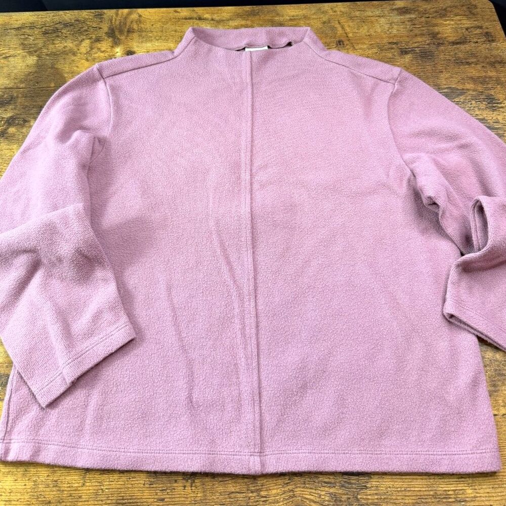 A New Day Women's M Mauve Mock Neck Textured Knit Long Sleeve Pullover Sweater